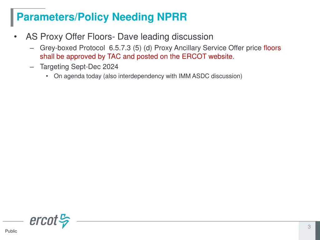 parameters policy needing nprr 1