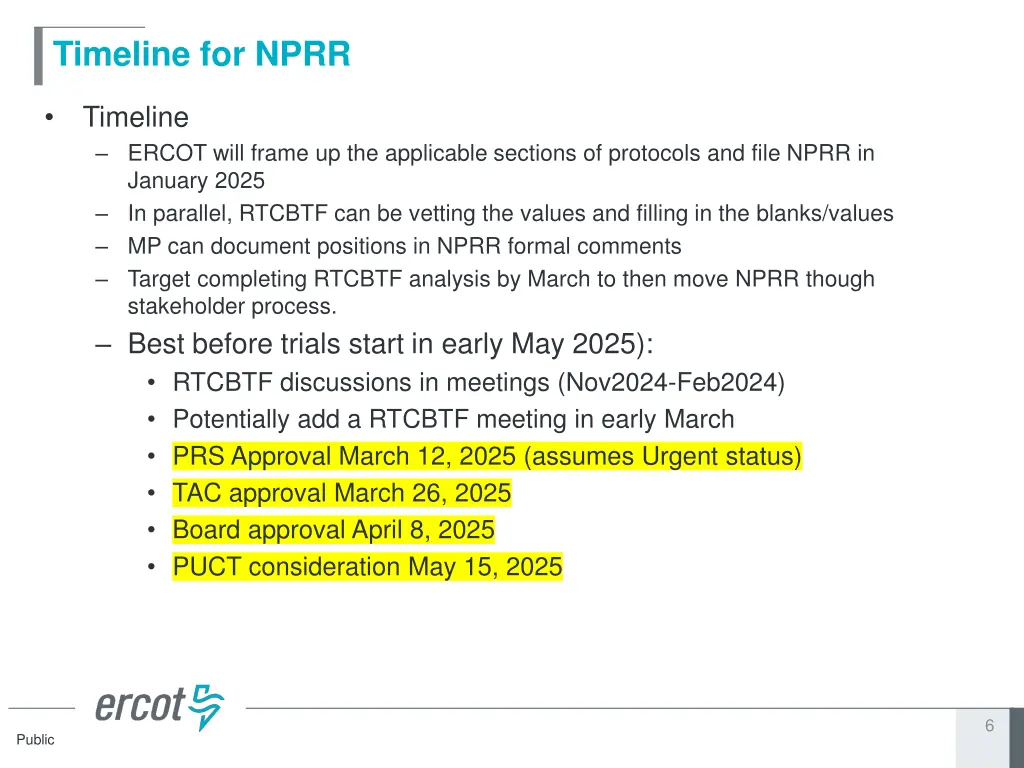timeline for nprr