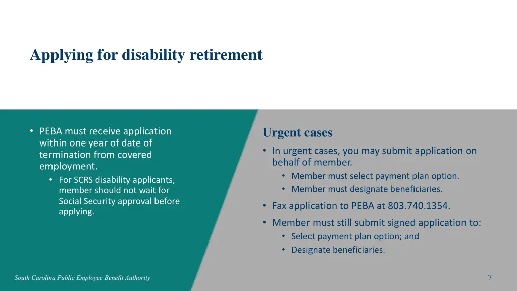 applying for disability retirement