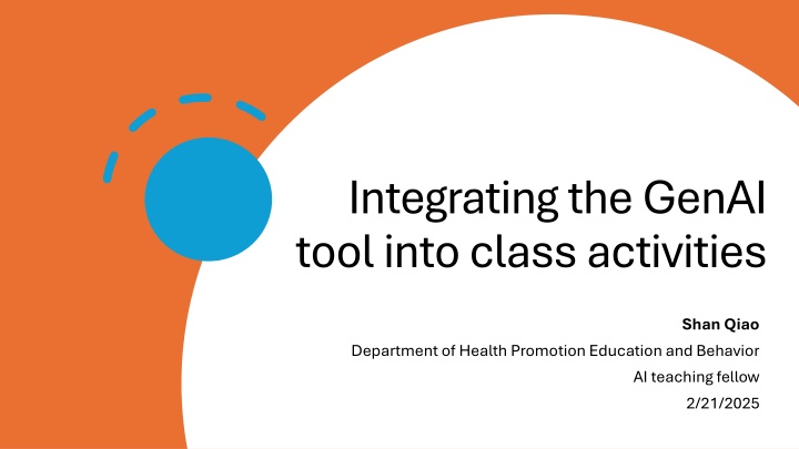 integrating the genai tool into class activities