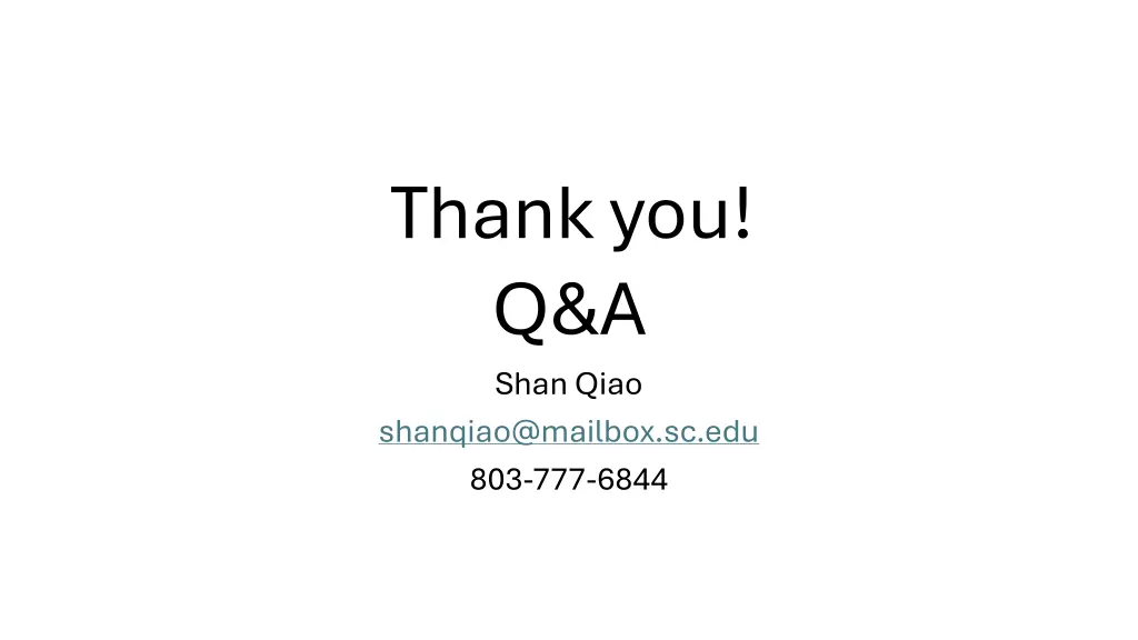 thank you q a shan qiao shanqiao@mailbox