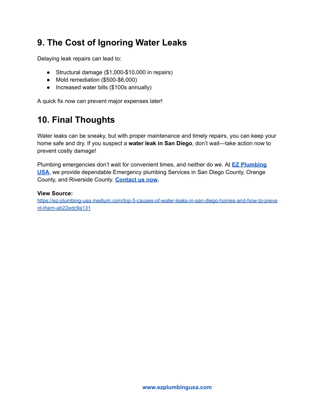 9 the cost of ignoring water leaks