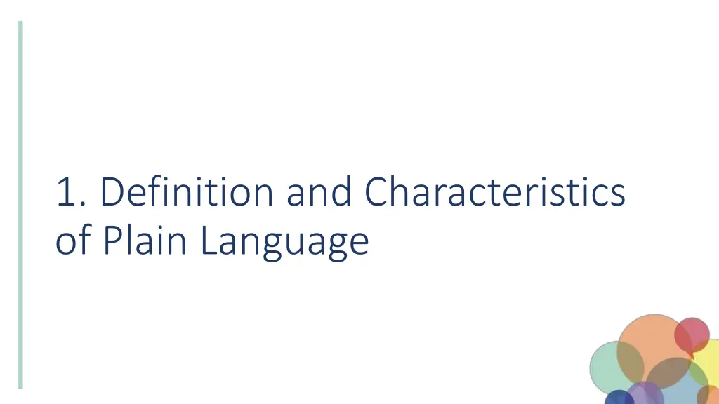 1 definition and characteristics of plain language