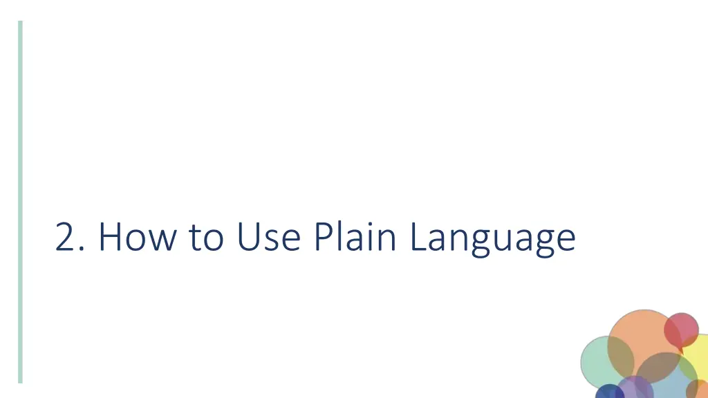 2 how to use plain language