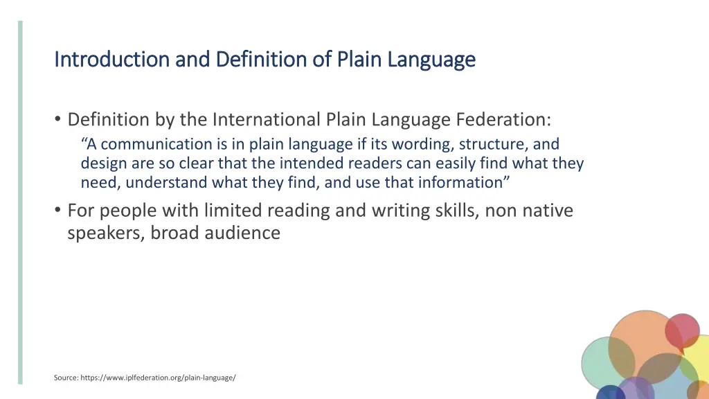 introduction and definition of plain language
