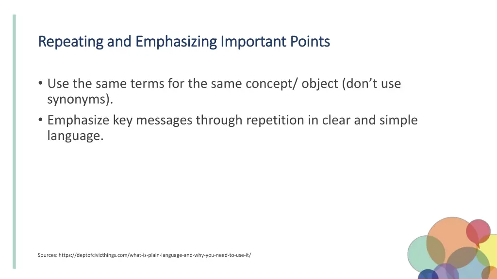 repeating and repeating and emphasizing