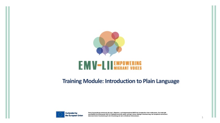 training module introductiontoplainlanguage