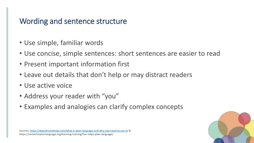 wording and sentence structure wording