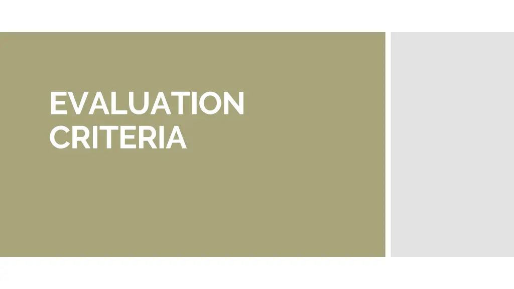 evaluation criteria