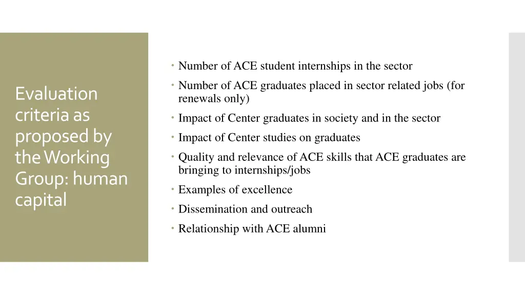 number of ace student internships in the sector