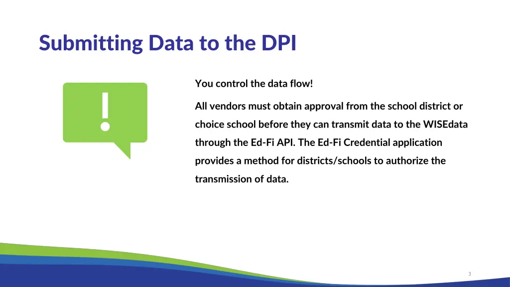 submitting data to the dpi