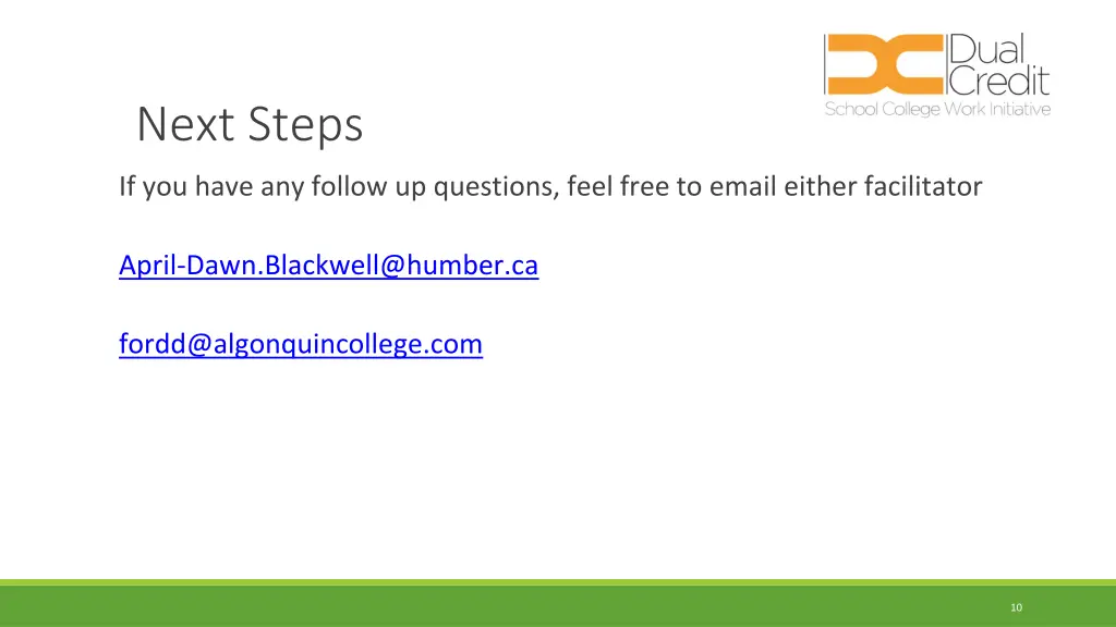 next steps