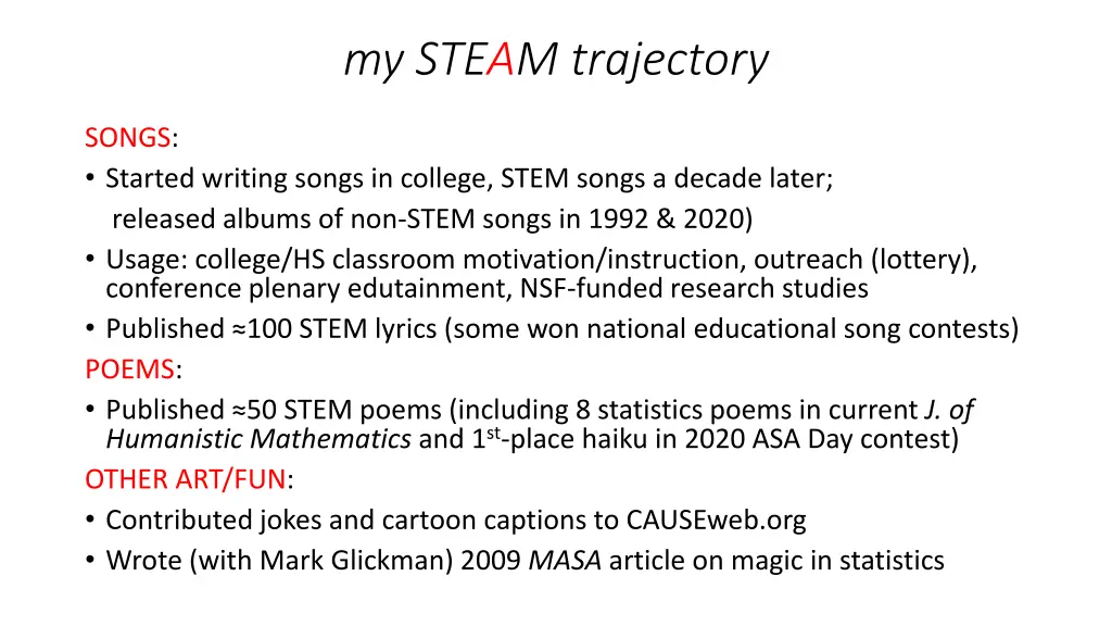 my steam trajectory