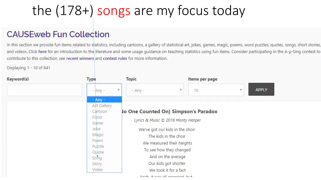 the 178 songs are my focus today