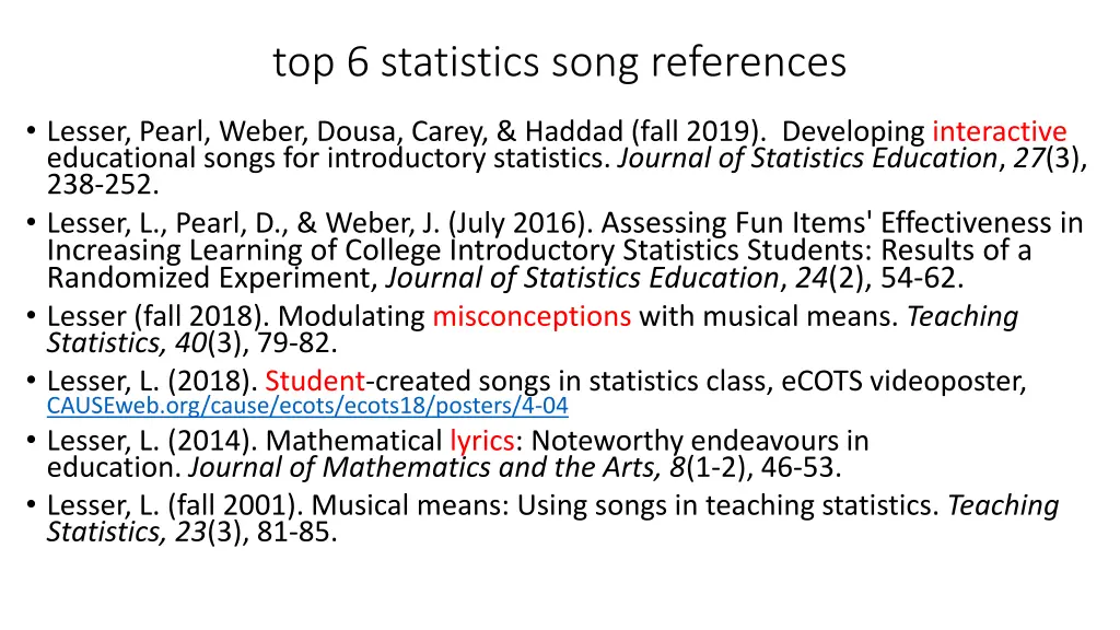 top 6 statistics song references