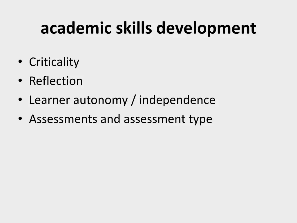 academic skills development