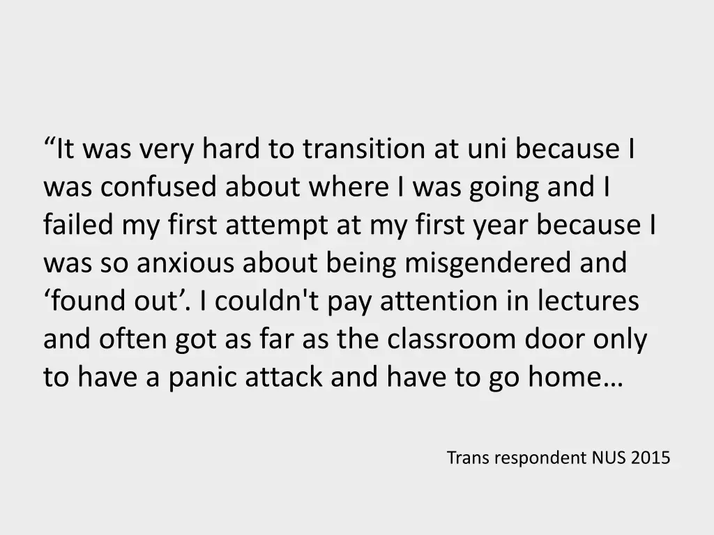 it was very hard to transition at uni because