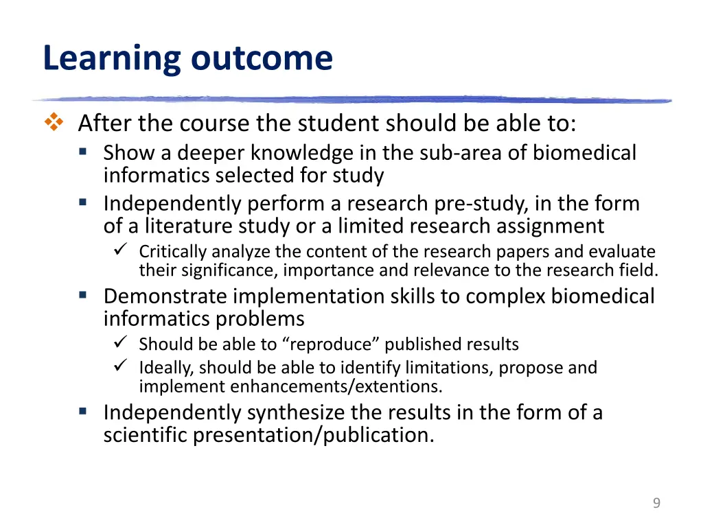 learning outcome