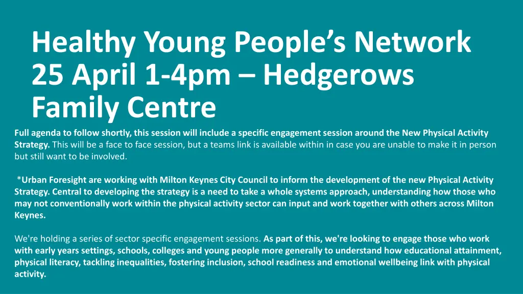 healthy young people s network 25 april