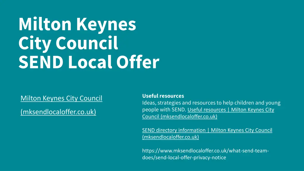 milton keynes city council send local offer