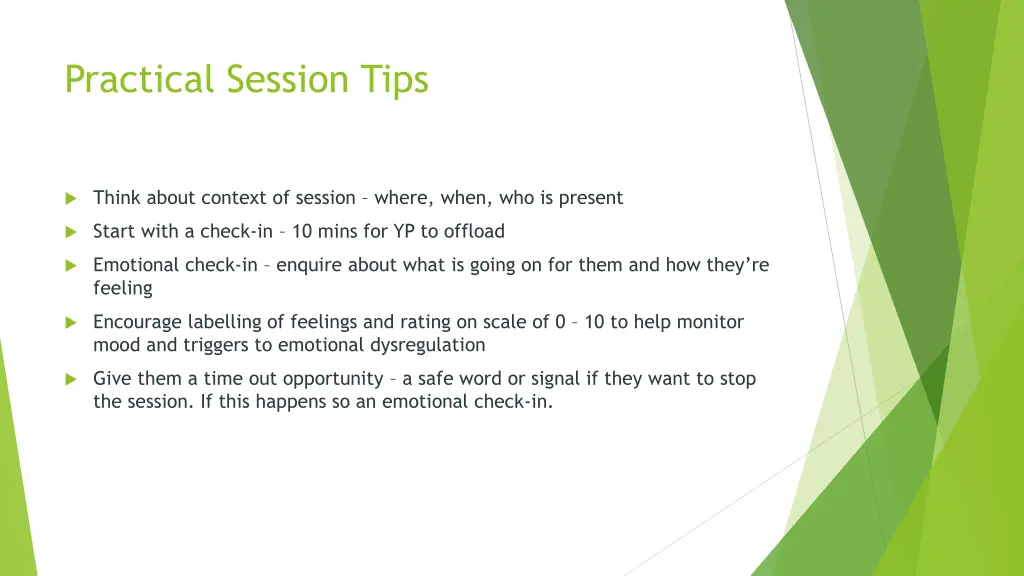 practical session tips