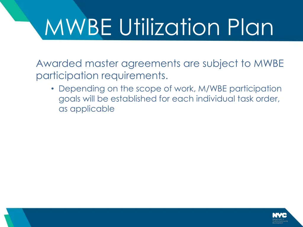 mwbe utilization plan