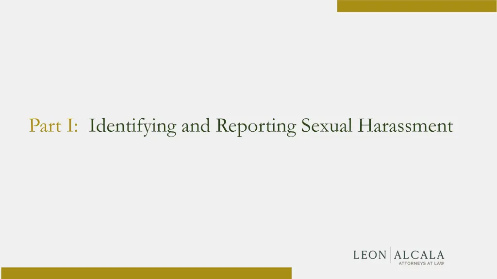part i identifying and reporting sexual harassment