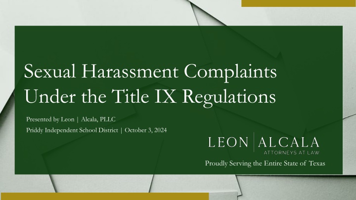 sexual harassment complaints under the title