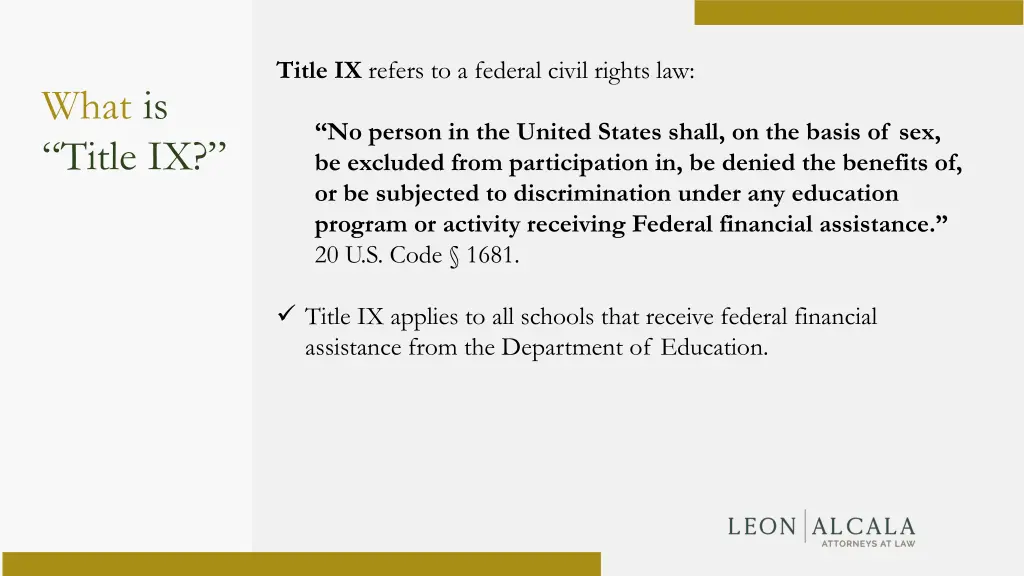 title ix refers to a federal civil rights law