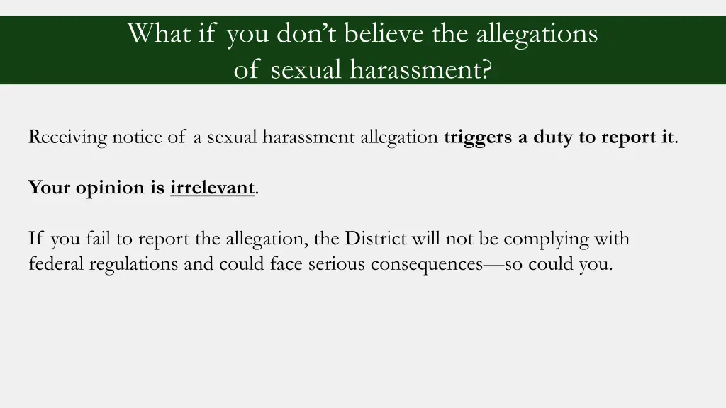 what if you don t believe the allegations