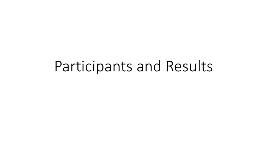 participants and results