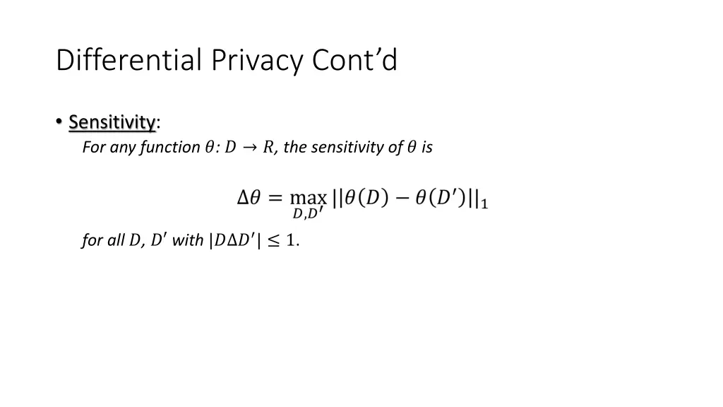 differential privacy cont d