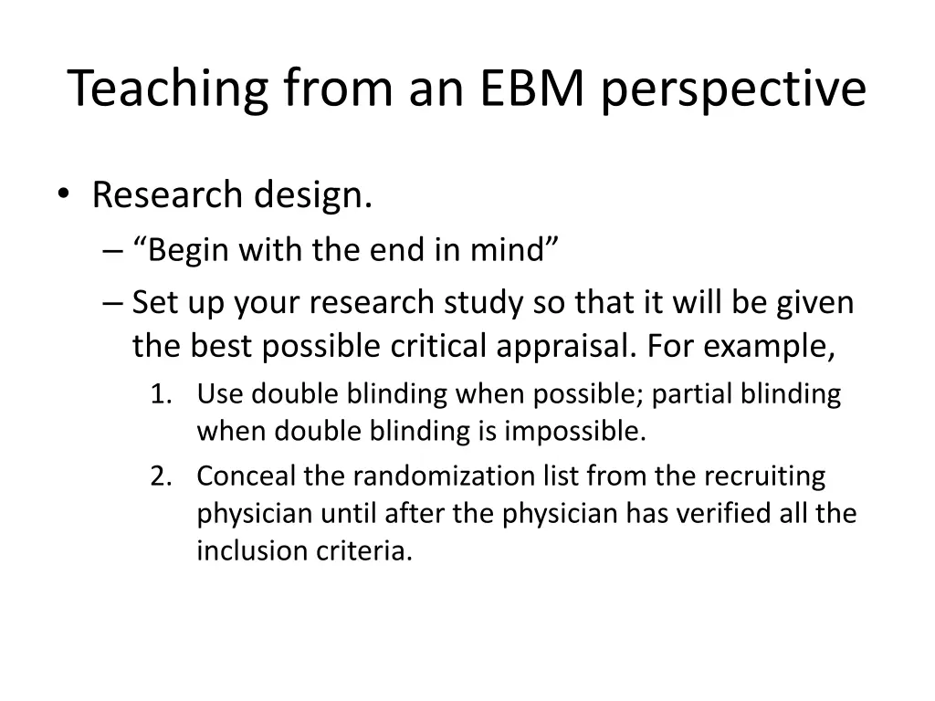teaching from an ebm perspective 1