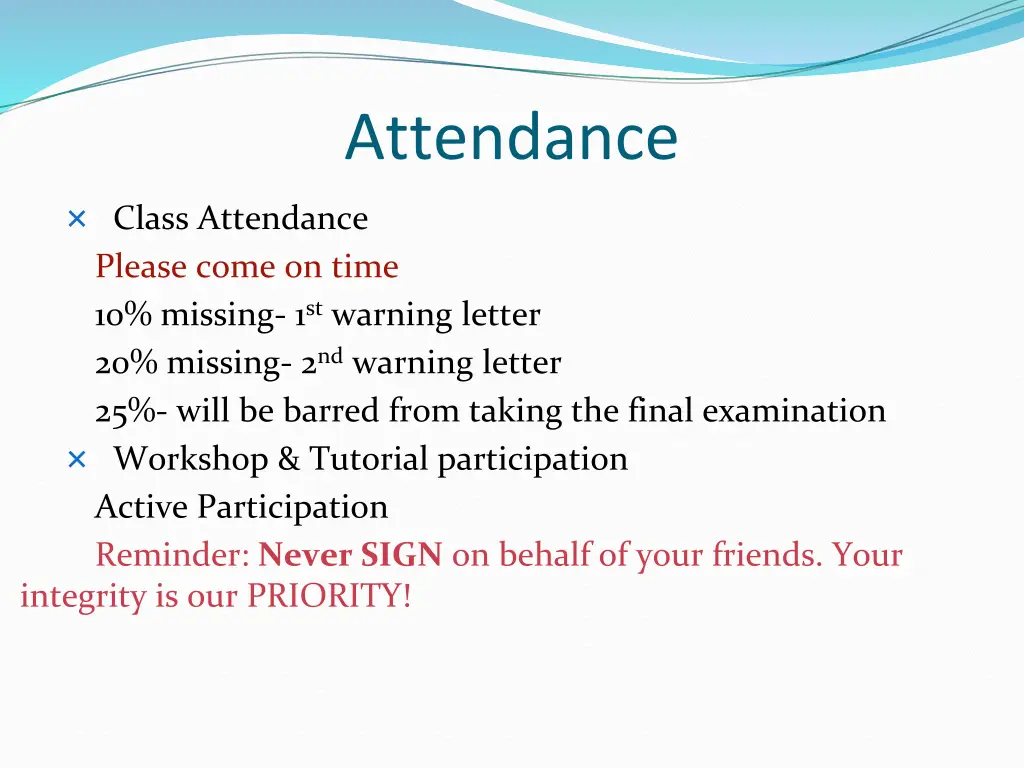 attendance