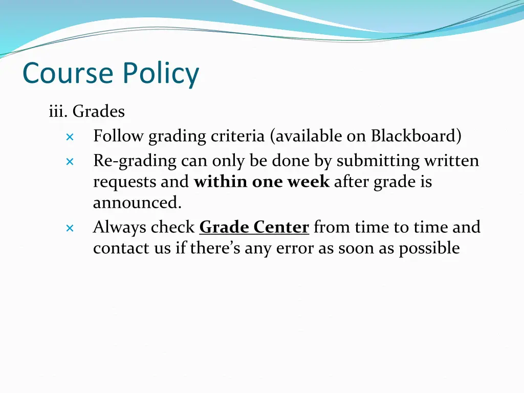 course policy 1