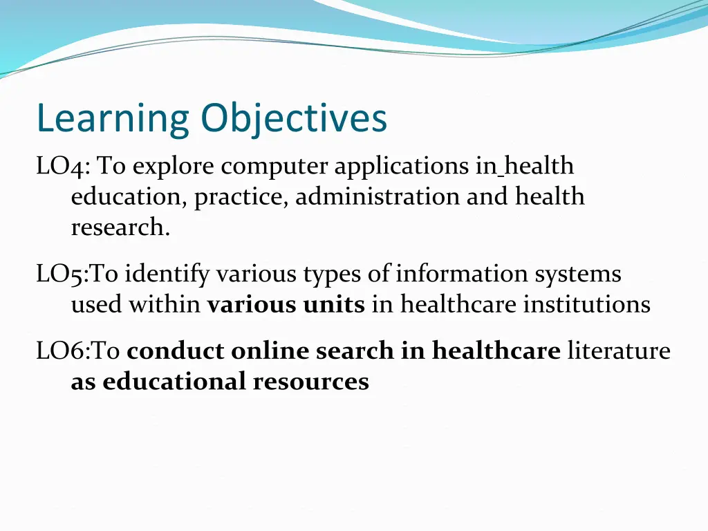 learning objectives lo4 to explore computer