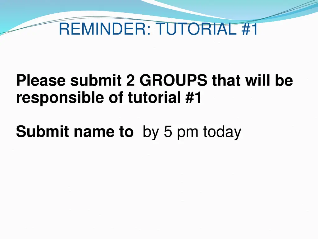 reminder tutorial 1