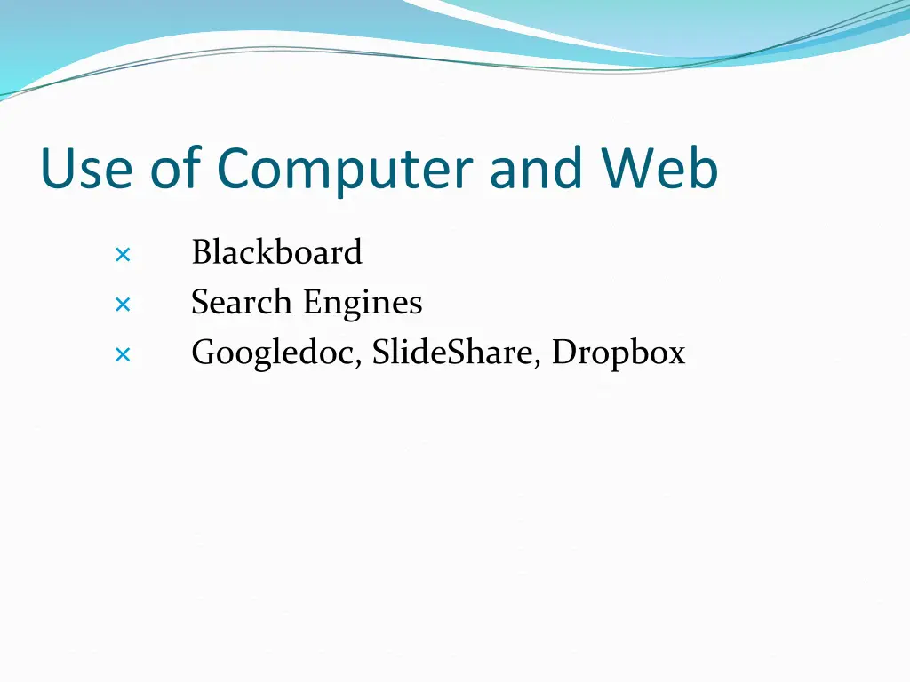 use of computer and web