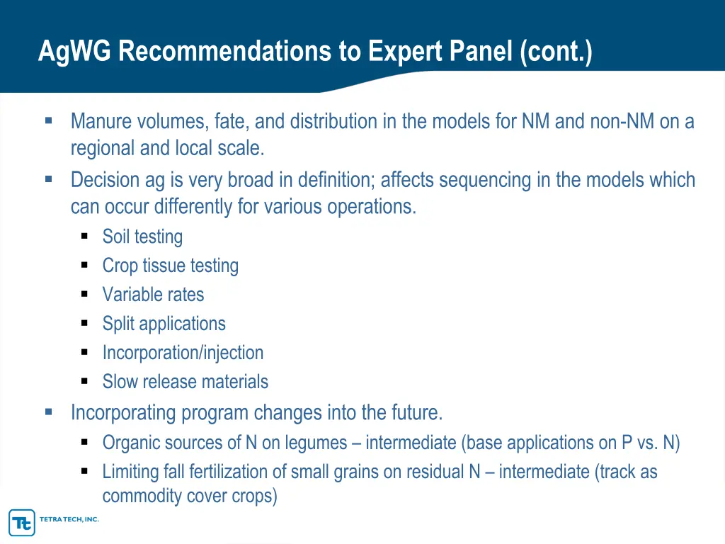 agwg recommendations to expert panel cont