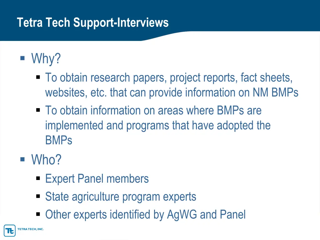 tetra tech support interviews