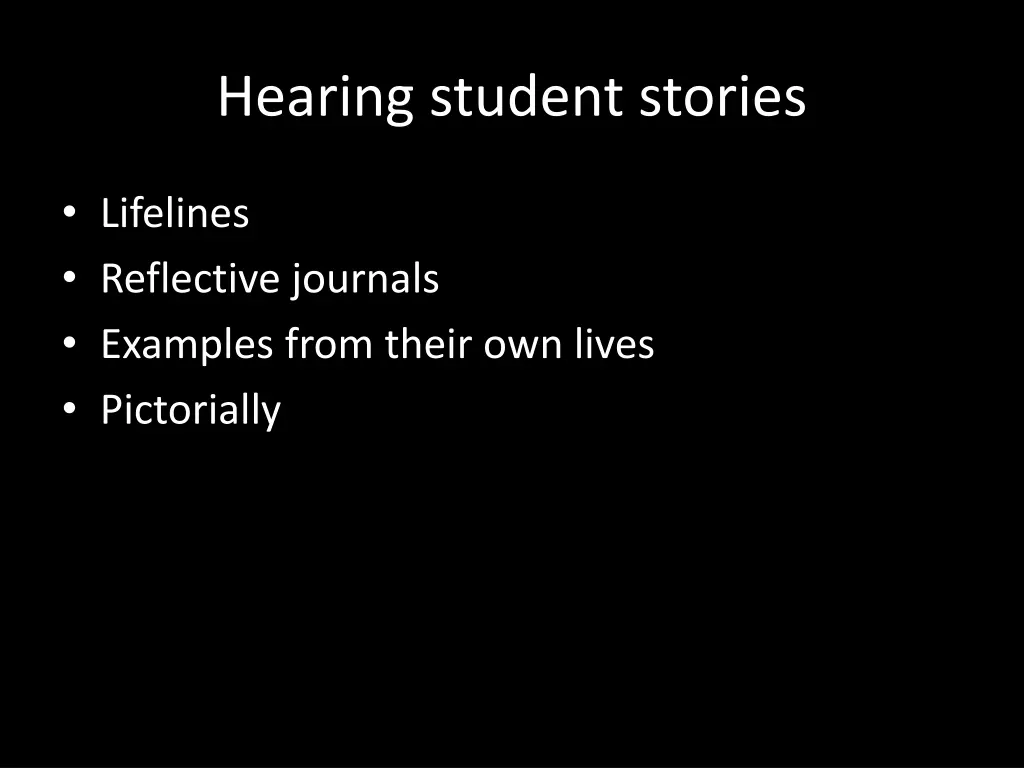 hearing student stories