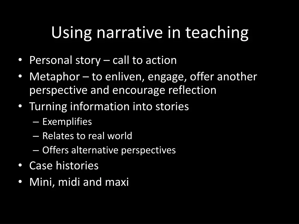 using narrative in teaching