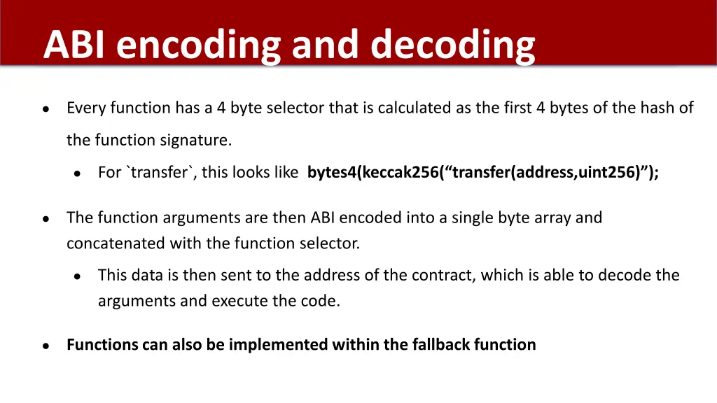 abi encoding and decoding