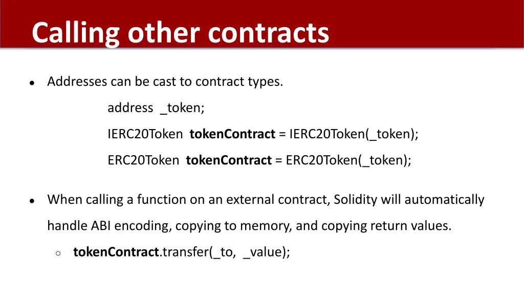 calling other contracts