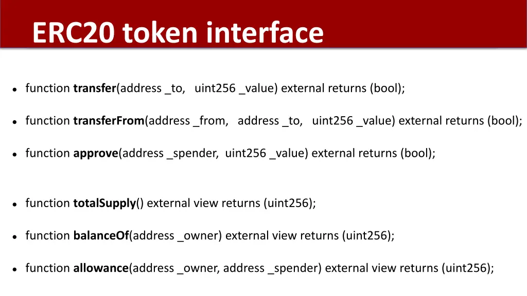 erc20 token interface