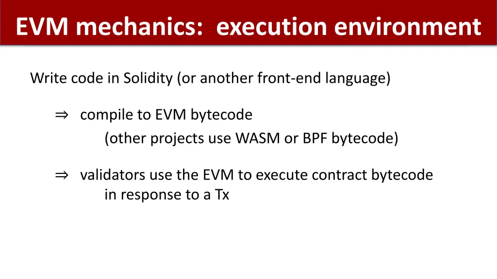evm mechanics execution environment