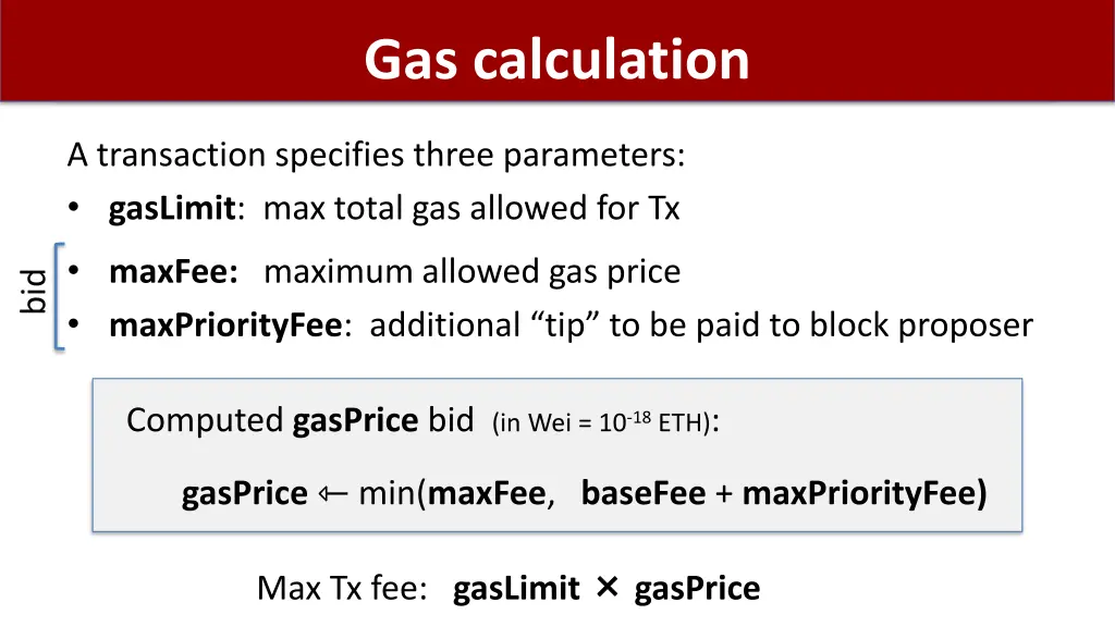 gas calculation