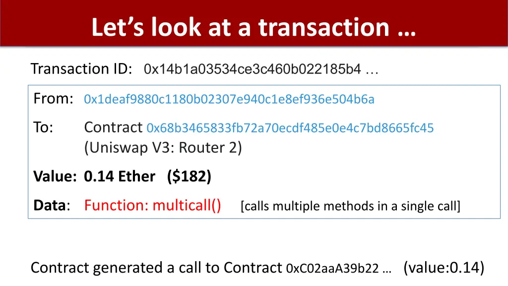 let s look at a transaction