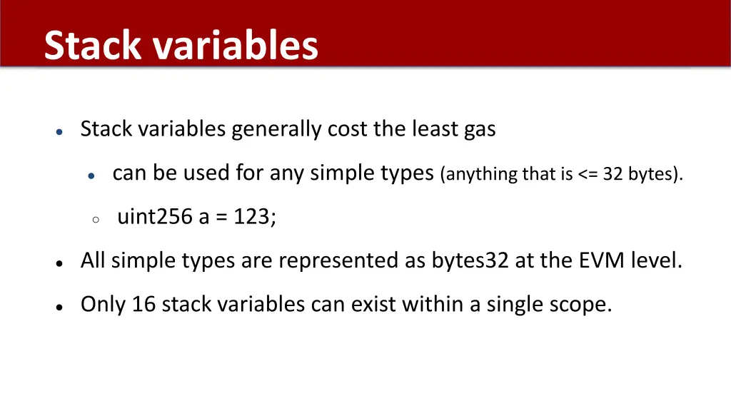 stack variables