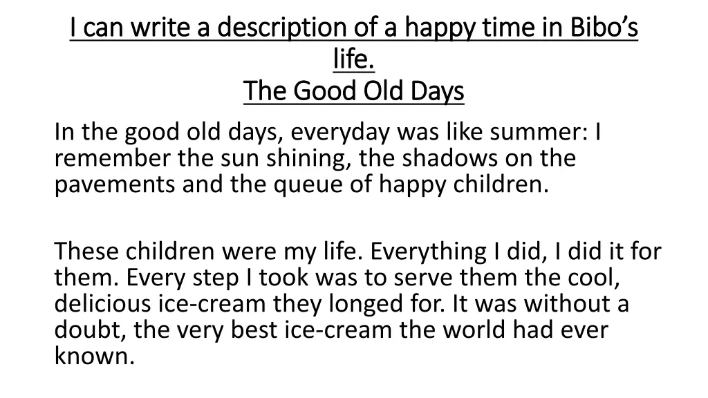 i can write a description of a happy time